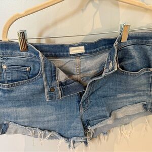 MOTHER Blue Denim Cutoff Shorts